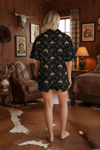Baha Ranch Rodeo Cowboy Women's Western Short Pajama Set Made in America Baha Ranch Western Wear