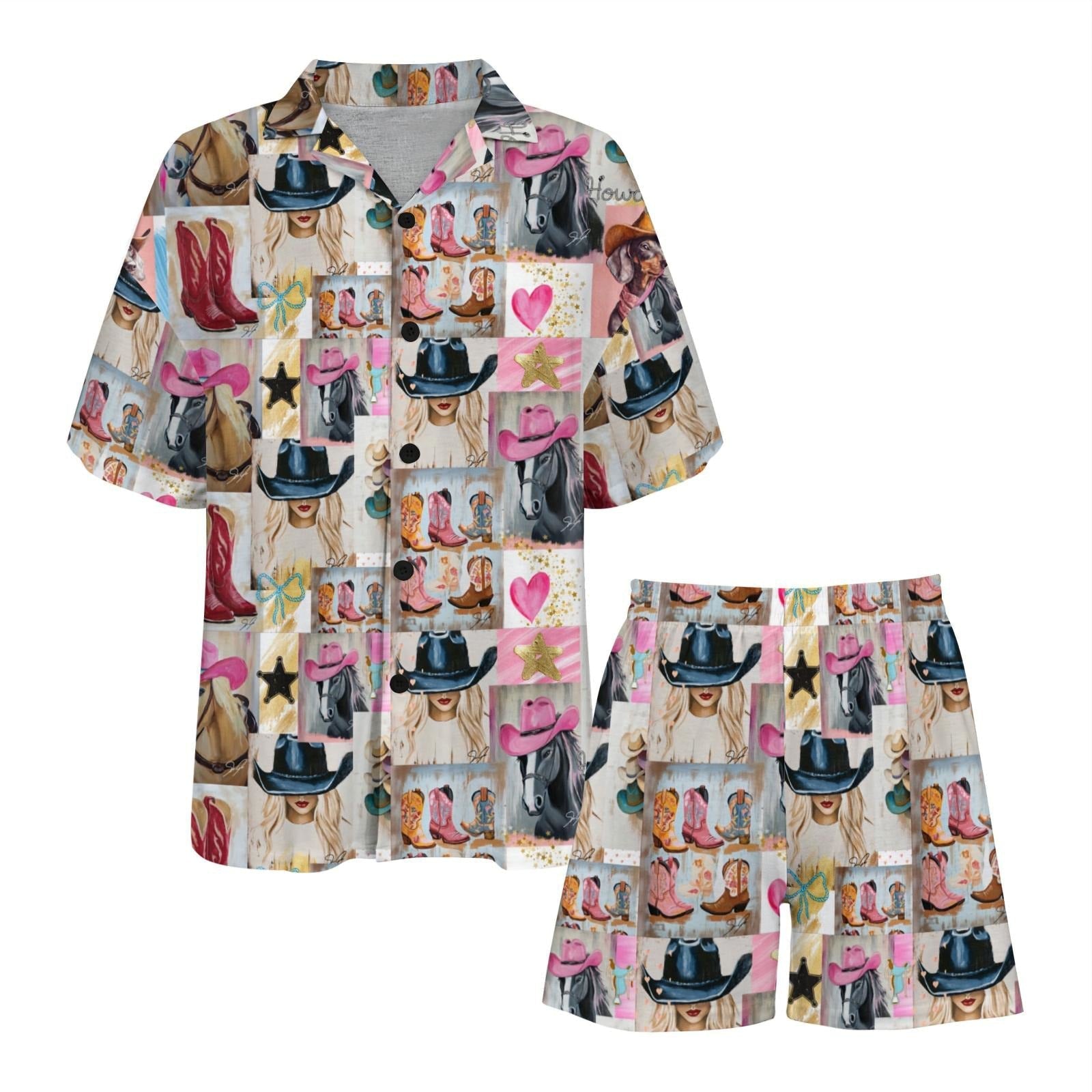 Baha Ranch Painted Cowgirl Pajama Set Made in America Baha Ranch Western Wear