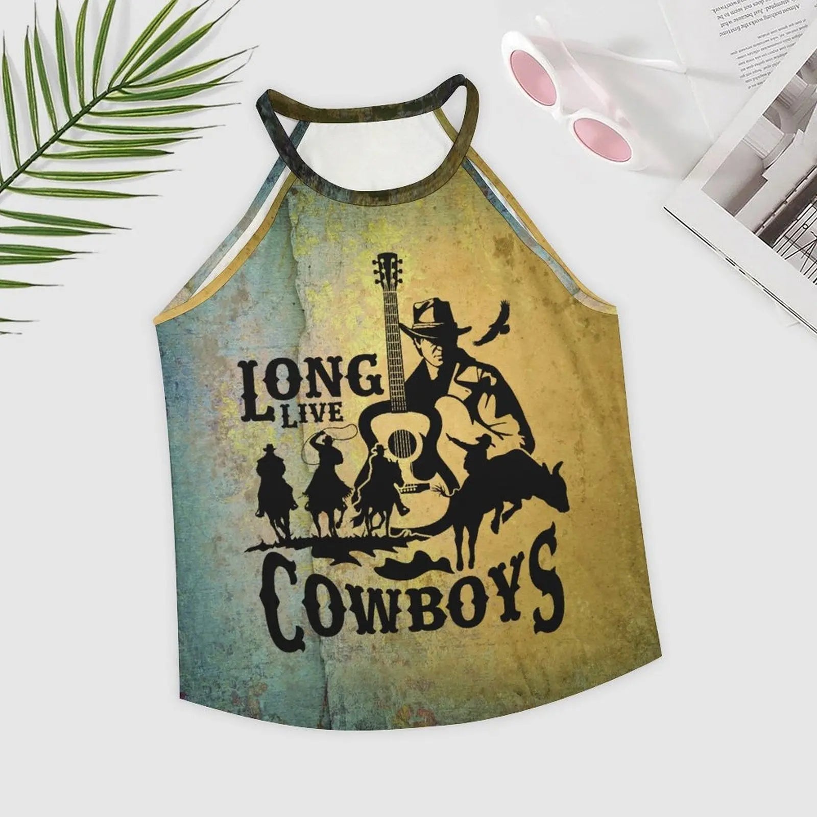 Baha Ranch Cowboys Print Women's Western Tank Top Baha Ranch Western Wear