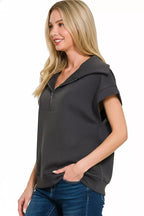 Zenana Scuba Half Zip Top