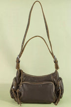 Fame Multi Pocket Leather Shoulder Bag