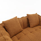 Cozy Beanbag Chair with High Resilience Foam Core for Two - Yellow Chenille, 66x35x25 inches