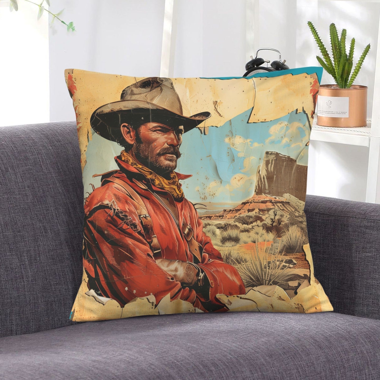 Rugged Cowboy Velvety Soft Pillow Case Made in America Baha Ranch Western Wear