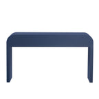 TREXM Modern Console Table with 2 Storage Drawers, Fluted Entryway Table with Rounded Silhouette for Hallway Living Room and Entryway (Navy Blue)