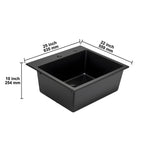 25 inch Granite Kitchen Sink Top Mount Single Bowl Drop-In Basin for RV Bar