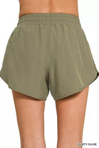 Zenana Soft Woven Lined Shorts With Zip Coin Pocket