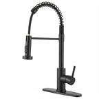 Kitchen Faucet with Pull Down Sprayer Industrial 1 Handle 1 Hole Or 3 Hole Faucet for Farmhouse Camper Laundry Utility Rv Wet Bar Sinks, Stainless Steel, Matte Black
