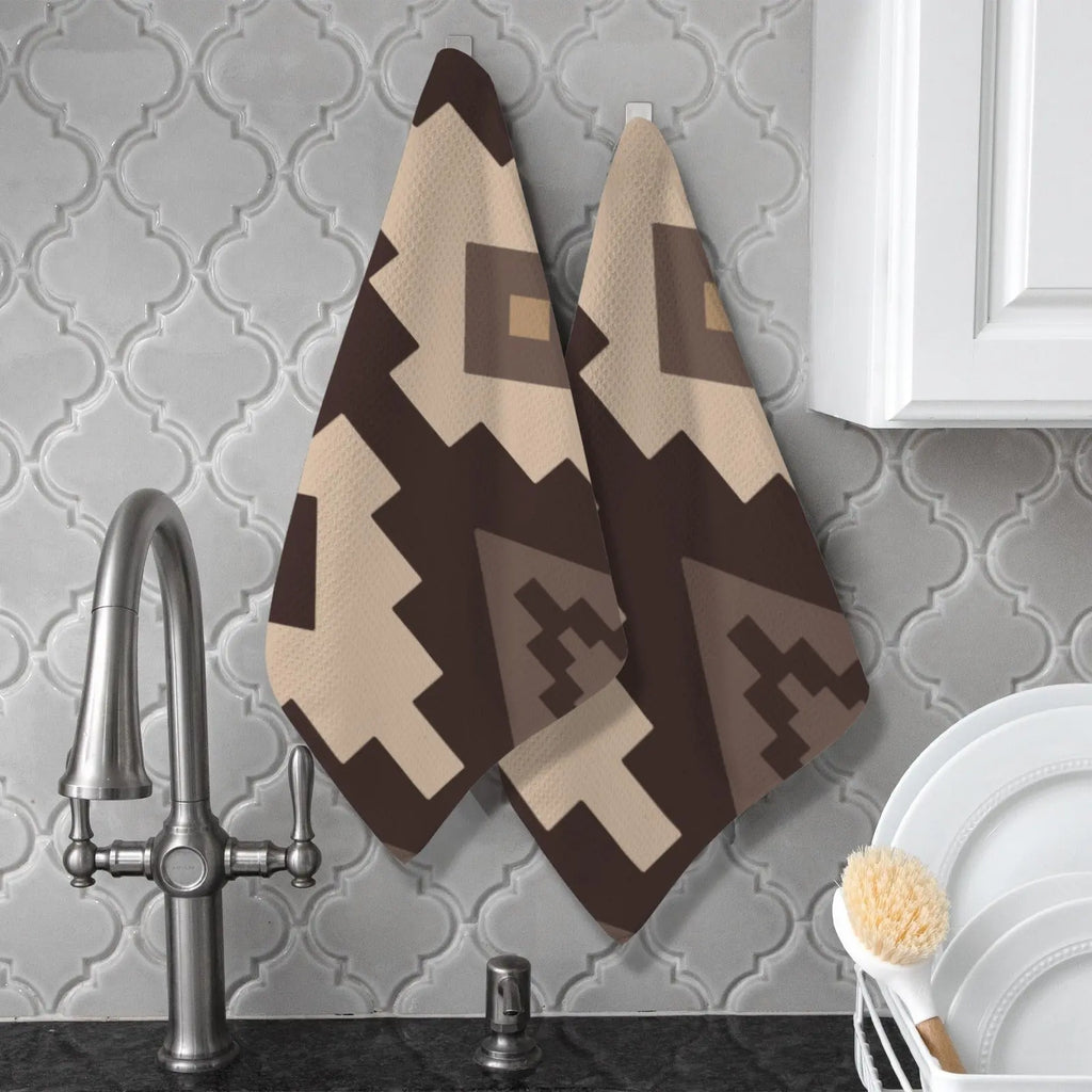 Earth Aztec Set of 2 Dish Towels Kitchen Towel Made in America Baha Ranch Western Wear