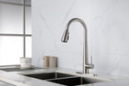 Single Handle Stainless Steel Kitchen Sink Faucet with Pull Down Sprayer