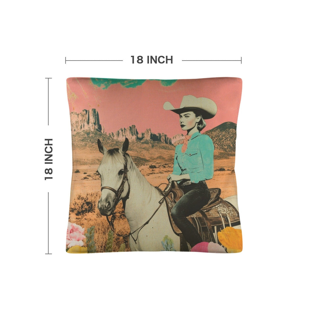 Baha Ranch Retro Pop Western Ride Cowgirl Pillow Case Made in America Baha Ranch Western Wear
