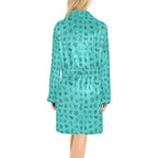 Turquoise Cattle Brands Women's Western Bath Robe Baha Ranch Western Wear