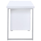 White 3-drawer Reversible Office Desk