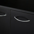 70.87' Tall Wardrobe& Kitchen Cabinet, with 6-Doors, 1-Open Shelves and 1-Drawer for bedroom,Black