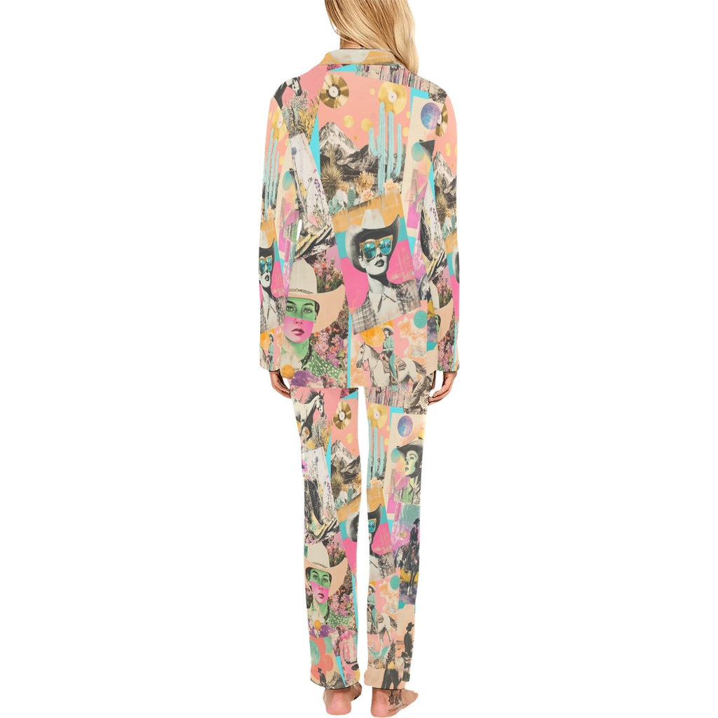 Baha Ranch Retro Pop Western Collage Pajama Set Baha Ranch Western Wear