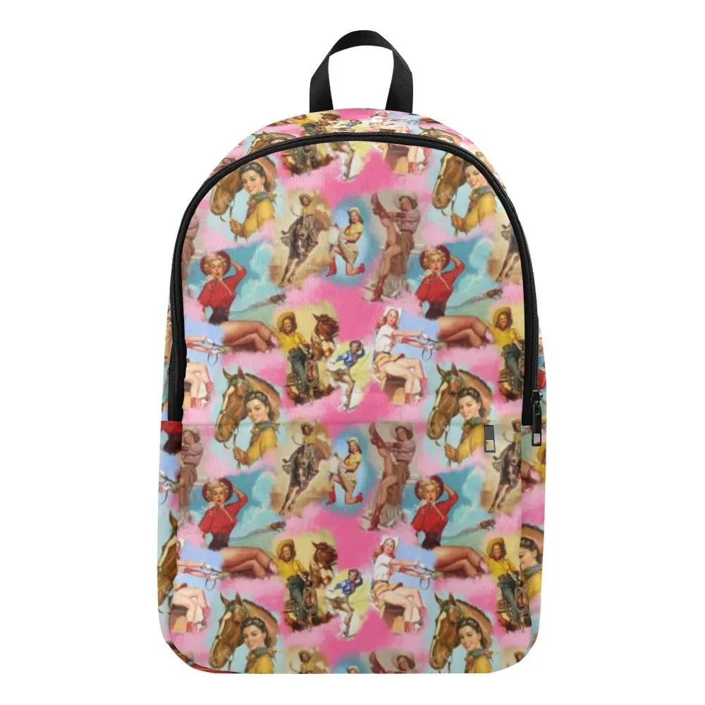 Vintage Cowgirl Collage Backpack Baha Ranch Western Wear
