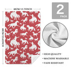 Red Rodeo Cowboy Set of 2 Dish Towels Made in America Baha Ranch Western Wear