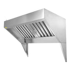 Commercial Exhaust Hood, 5FT Food Truck Hood Exhaust, 201 Stainless Steel Concession Trailer Hood with 2 Detachable U-shaped Grid Oil Filter Mesh, Rust Resistant Vent Hood for Kitchen Restaurant