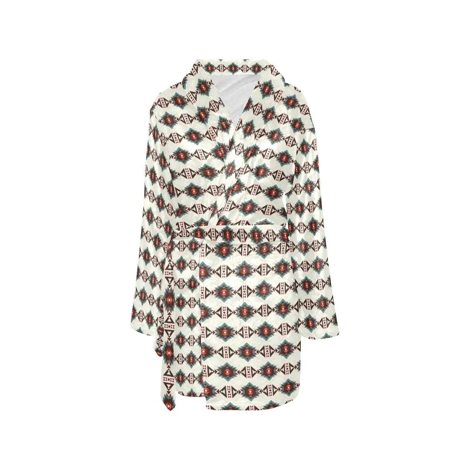 White Aztec Women's Western Bath Robe Baha Ranch Western Wear