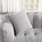 Cozy Beanbag Chair with High Resilience Foam Core for Two - Grey Chenille, 66x35x25 inches