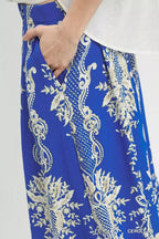 Umgee Border Print Wide Leg Pants
