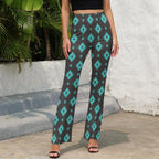 Baha Ranch Charcoal Turquoise Aztec Flare Pants Baha Ranch Western Wear