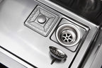 Waterfall Kitchen Sink, Stainless Steel Single Bowl in Black, Multifunctional Workstation with Flying-rain Faucet and Cutting Board, 30×18″ Stainless Steel Single Bowl Sink, LS-SSBL05