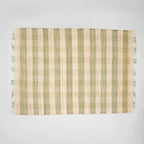 Area Rug, Jute Rug, Durable Green Plaid Rug, 8X10 ft