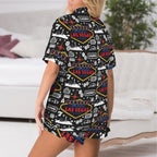 Baha Ranch Viva Las Vegas Western Satin Ruffle Pajama Set Baha Ranch Western Wear
