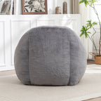 Bean Bag Chair, Comfy Bean Bag Sofa with Back Support, Faux Fur Bean Bag Chair for Adults and Kids, Stuffed Floor Sofa for Living Room, Bedroom, Apartment, Grey