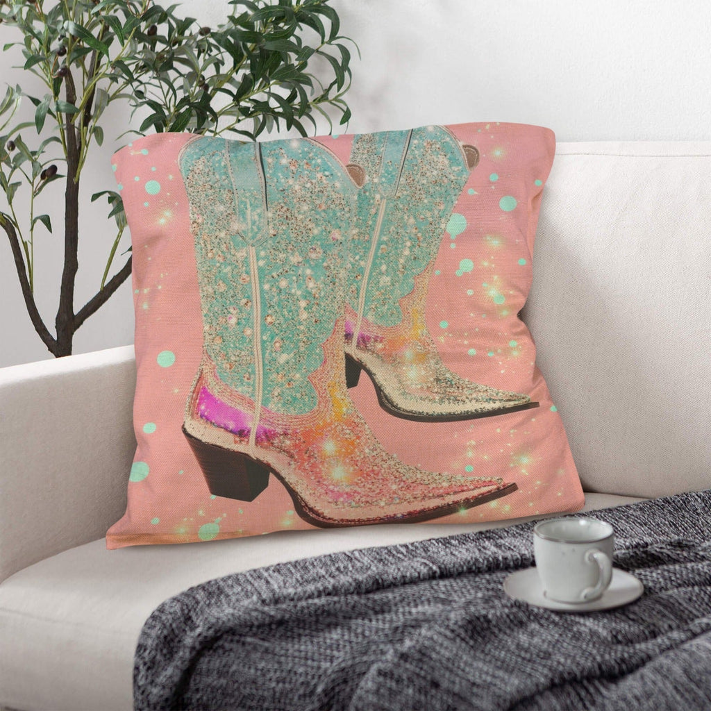 Baha Ranch Retro Pop Western Bling Boots Pillow Case Made in America Baha Ranch Western Wear
