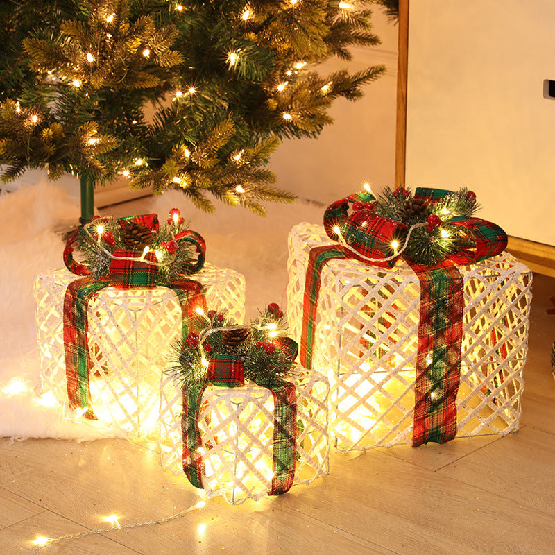 Christmas Tree Decoration Gift Box Decoration With Lights