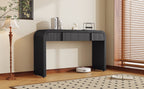 TREXM Modern Console Table with 2 Storage Drawers, Fluted Entryway Table with Rounded Silhouette for Hallway Living Room and Entryway (Black)