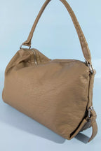 Fame Buckle Strap Detail Leather Handbag
