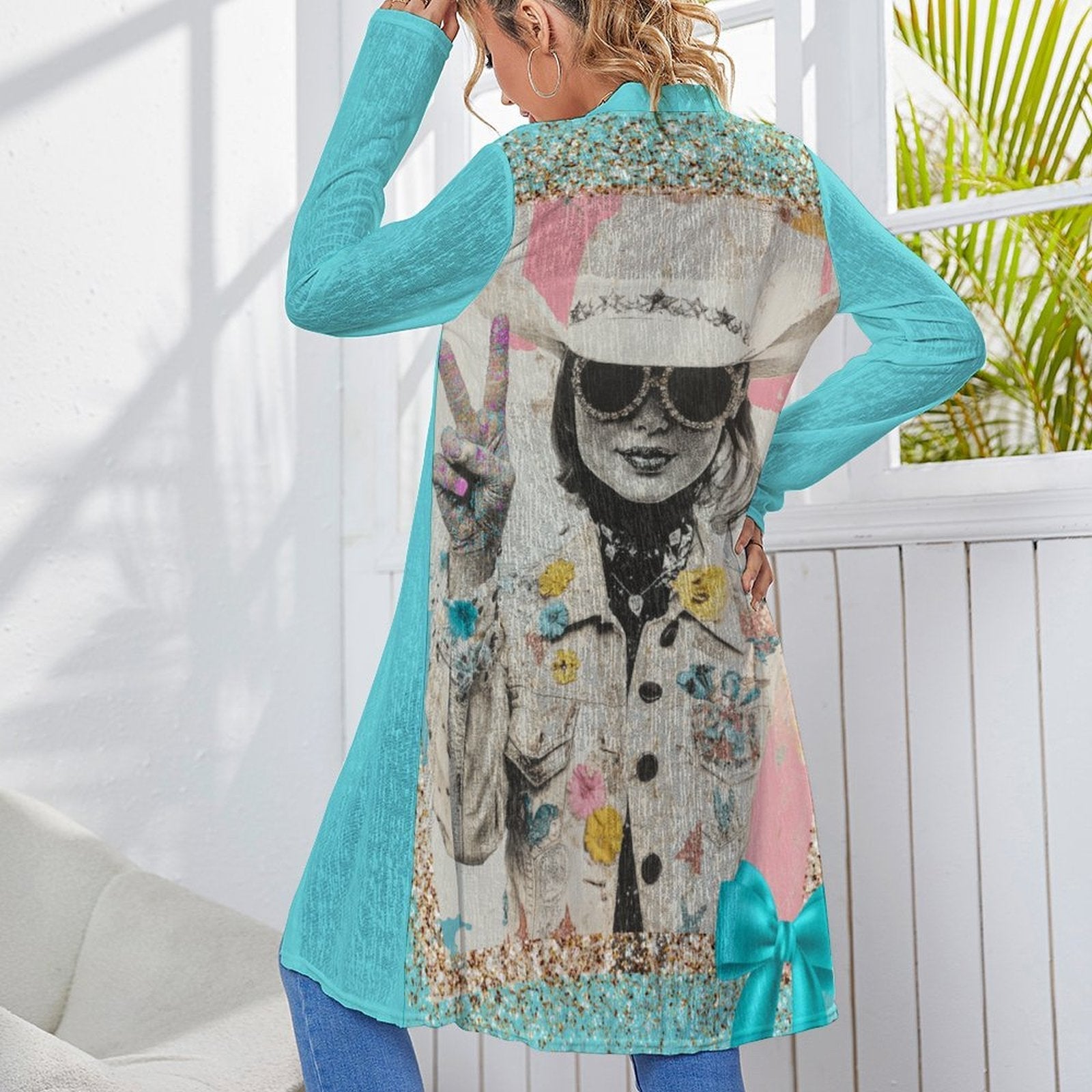Baha Ranch Retro Pop Western Groovy Cowgirl Lightweight Cardigan Baha Ranch Western Wear