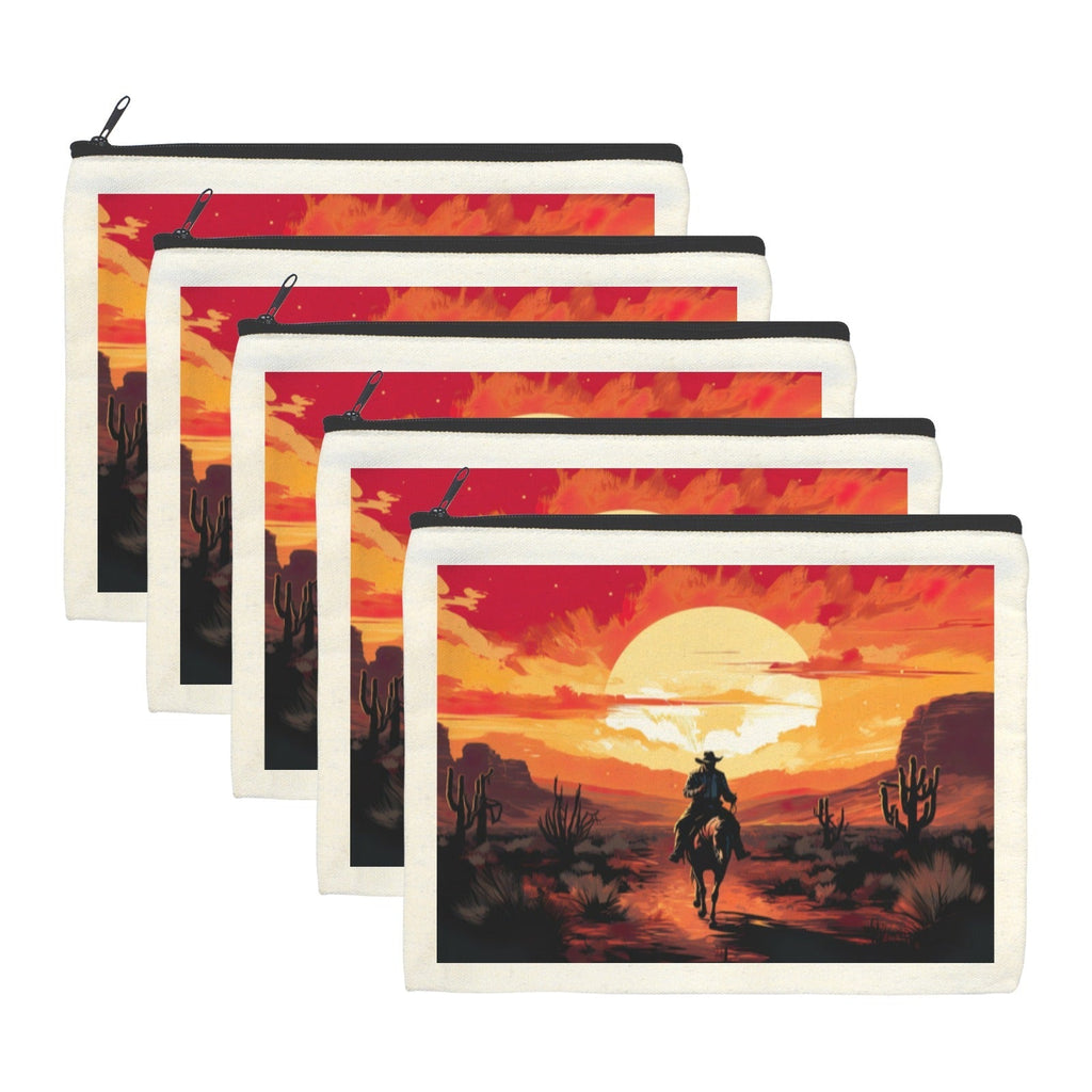 Baha Ranch Western Cowboy Sunset Cosmetic Bag Pack of 5 Made in America Baha Ranch Western Wear