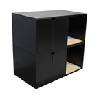 35.83' Cat Litter Box Enclosure Hidden Furniture (Scratch Pad Included), Modern Black Cat House with Corrugated Cardboard Scratching Pad - 35.83' x 20.47' x 17.05', 52 lbs