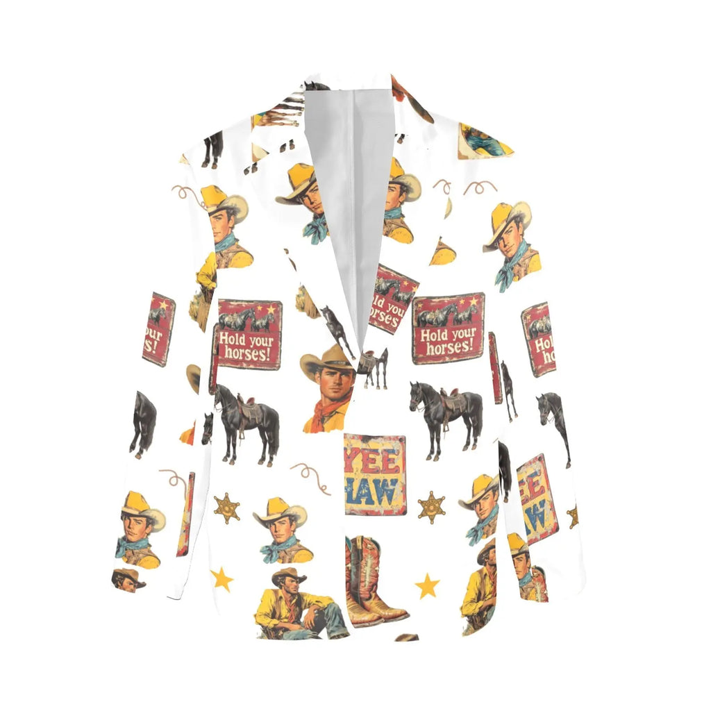 Baha Ranch Vintage Cowboy Collage Western Women's Blazer Baha Ranch Western Wear