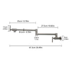 Pot Filler,Wall Mount Commercial Pot Filler Faucet,304 SS Material Kitchen Folding Faucet,Coffee Machine Faucet with Stretchable Double Joint Swing Arms,Style A,Black ened