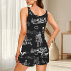 Baha Ranch Ranch Life Black Pajama Lounge Tank Shorts Set Made in America Baha Ranch Western Wear