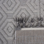 NAAR Guros Collection 6X9 White / Geometric Indoor/ Outdoor Area Rug