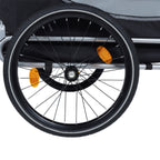 Large Folding Bike Trailer for Dogs – 66LB Capacity All-Terrain Pet Carrier, Durable Steel Frame for Cycling, Jogging, Camping & Outdoor Adventures, Black- Gray