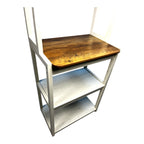 23.62' White and Rustic Brown color 5-Tier Bakers Rack for Kitchen with Storage, Coffee Bar, Kitchen Shelves,  Microwave Stand
