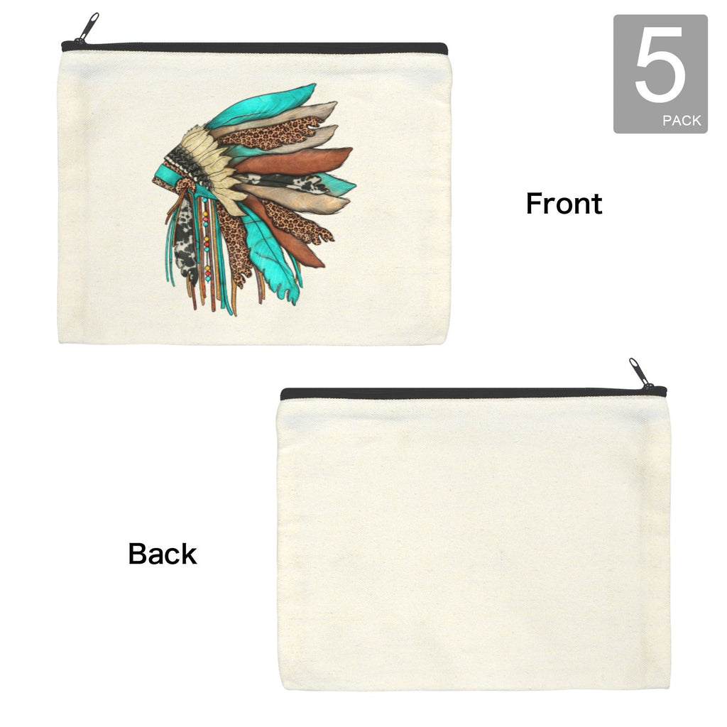 Baha Ranch Native Headdress Cosmetic Bag Pouch Pack of 5 Made in America Baha Ranch Western Wear