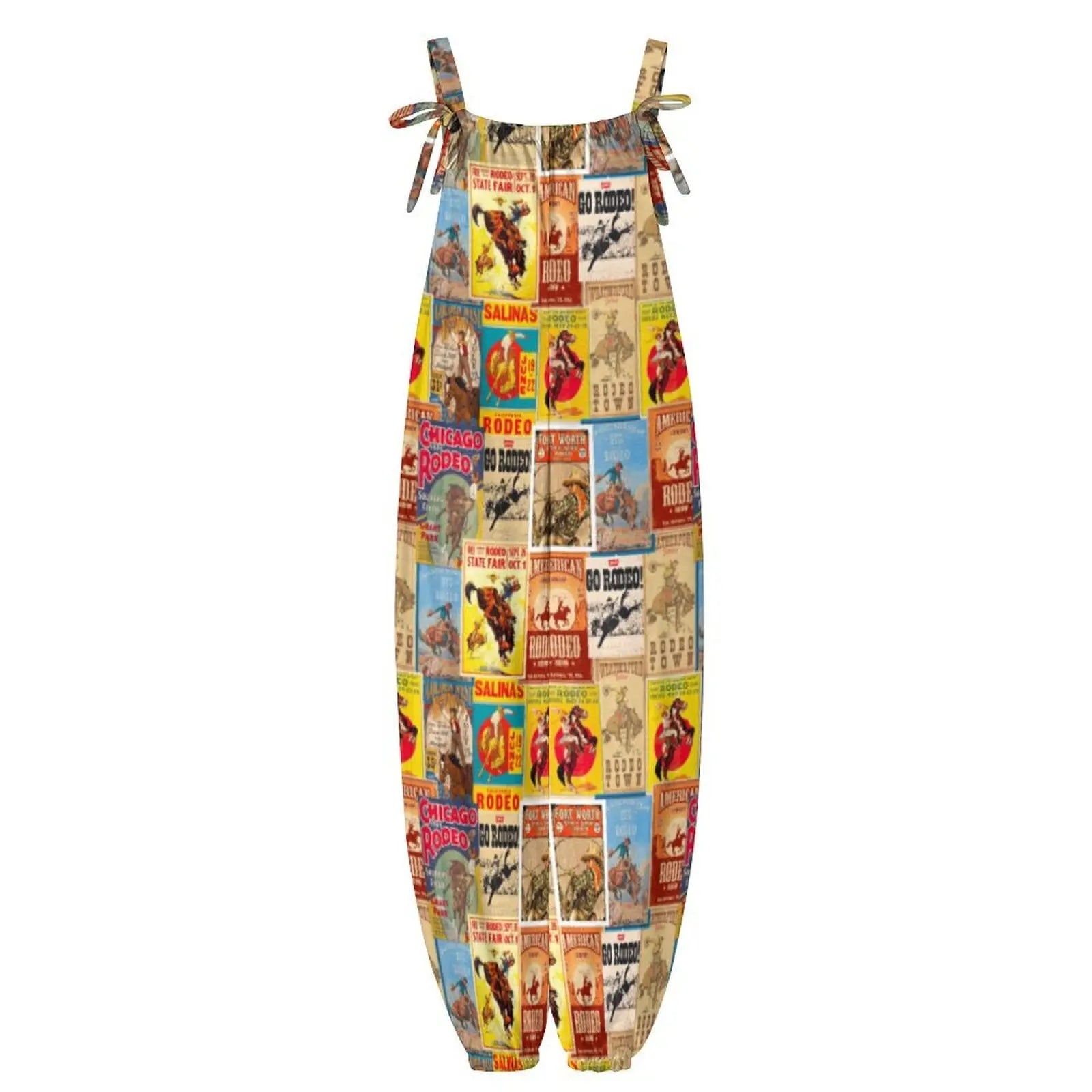 Baha Ranch Vintage Rodeo Poster Overalls Jumpsuit Baha Ranch Western Wear