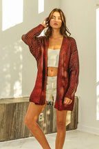 BiBi Metallic Knit V-neck Open Sweater Cardigan
