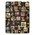 Baha Ranch Vintage Cowboy Collage Western Ultra Soft Minky Throw Blanket 60" x 80" Made in America Baha Ranch Western Wear