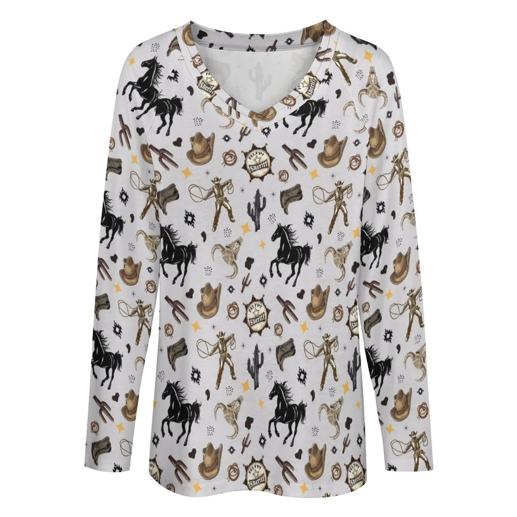 Baha Ranch Western Print Long Sleeve Top Baha Ranch Western Wear