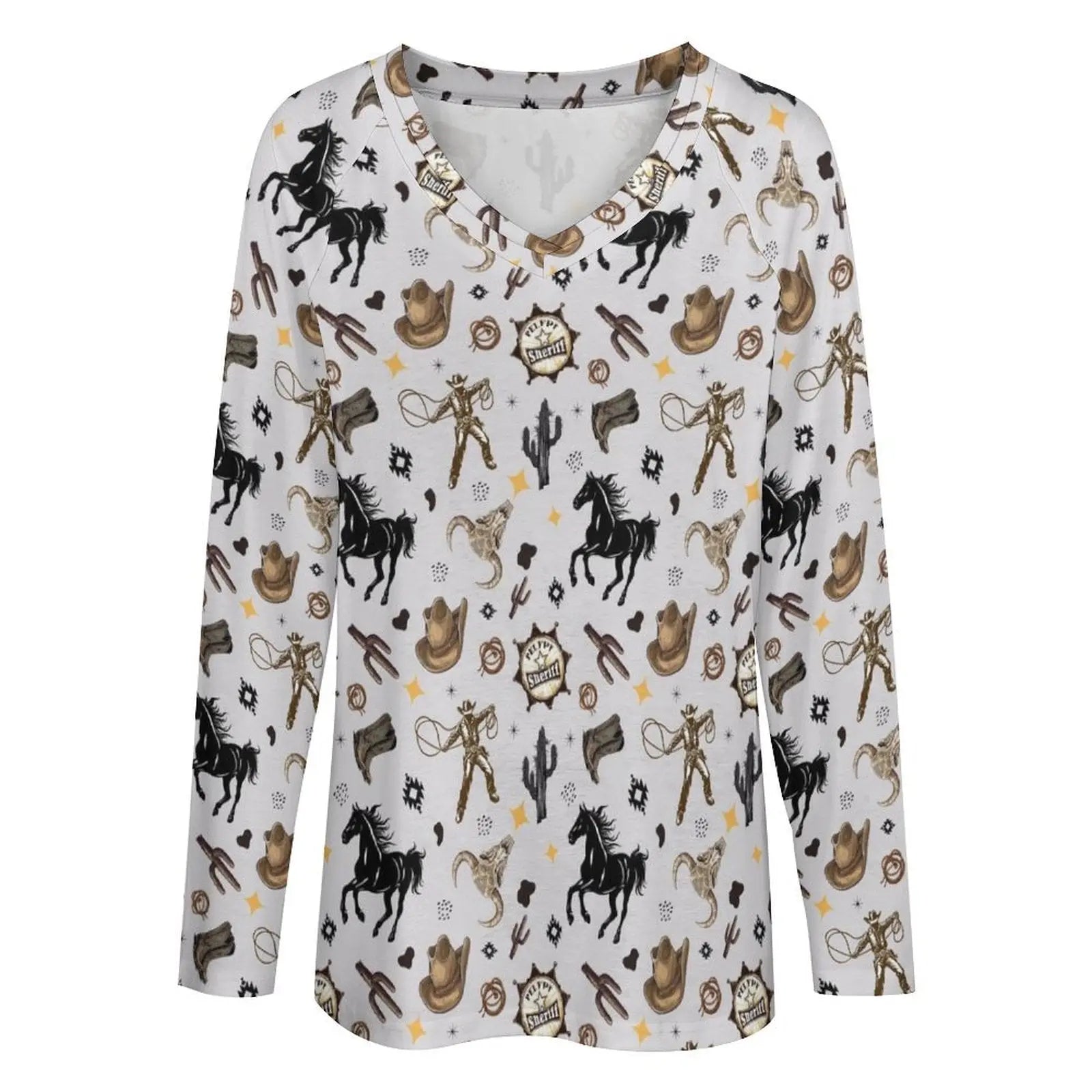 Baha Ranch Western Print Long Sleeve Top Baha Ranch Western Wear