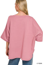 Zenana Scuba Round Neck Top With Side Slits