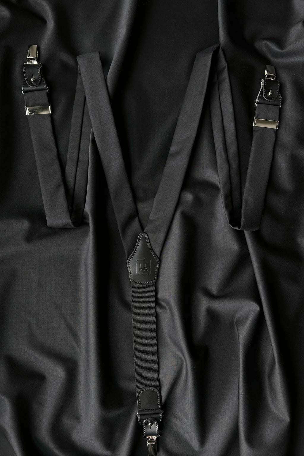 Liza Black Ultra-Fine Virgin Wool Suspenders ETNA